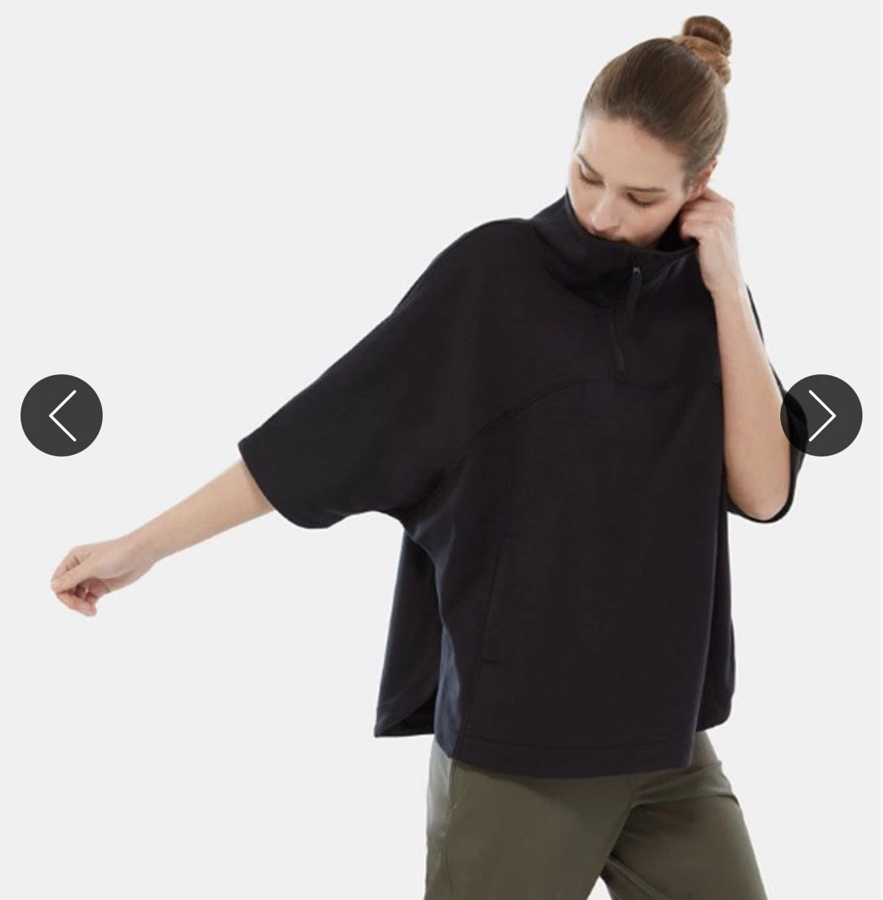 The North Face Poncho Sweatshirt Women's L-XL Black Cozy Slacker Funnel Neck