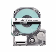 Epson 224BWPX 1" Black on White Tape Fits LW-PX700, LW-PX800, LW-PX900