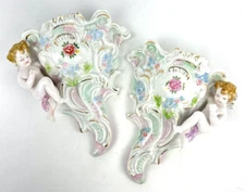 Pair of Vintage Porcelain Wall Pockets by Lipper & Mann