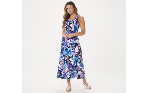 Liquid Knit Maxi Dress, Navy Purple 