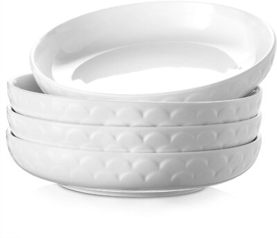 DOWAN Nudelschalen 1597 ML große Salatschüsseln 25cm Teller Schüsseln 4er Set