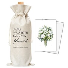 Wedding Gifts Wine Bag  Card Mr and Mrs Newlywed Bridal Shower Engagement