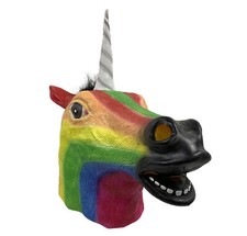 Colored Dreamy Unicorn Horse Mask Latex Fantasy Animal Fancy Dress Halloween