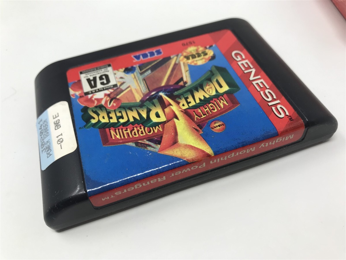 Mighty Morphin Power Rangers - Sega Genesis - Game with Carboard