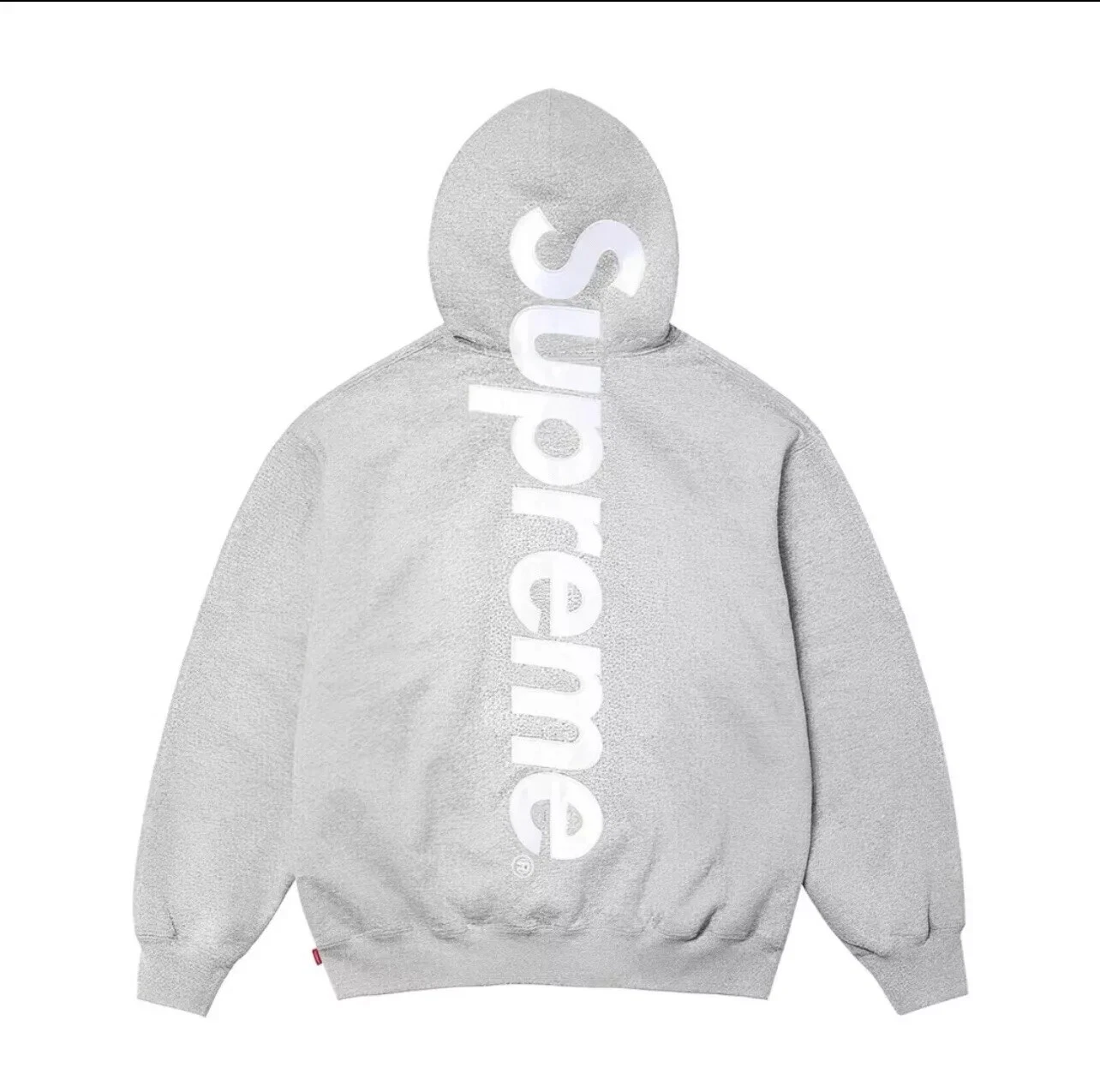 Sweat à capuche appliqué satin Supreme FW24 taille S/M/L/XL gris