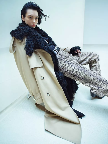 New Season £2190 SPORTMAX Leather Trousers with Snakeskin Print - 10 UK