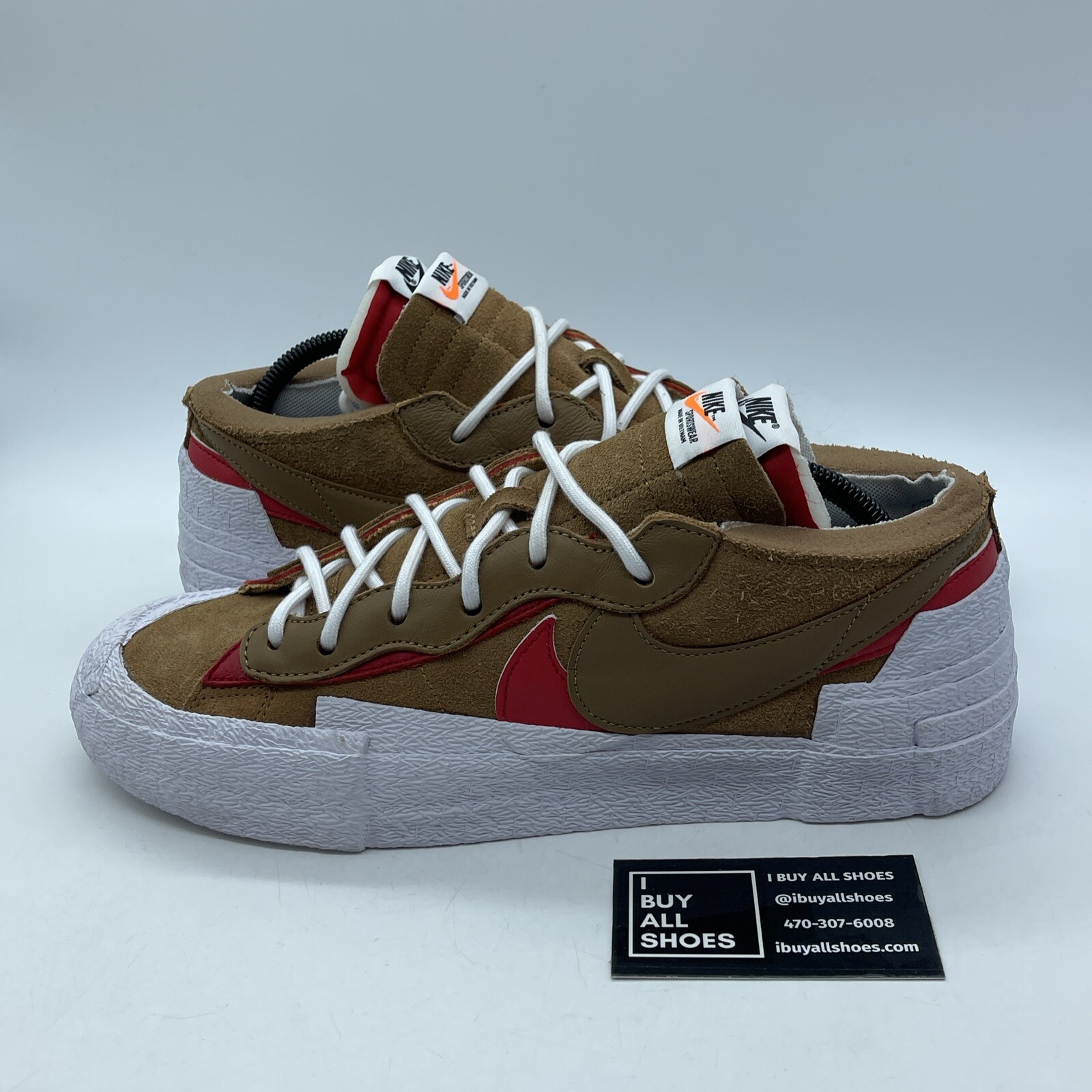 SACAI X NIKE Taglia 11 Nike sacai x Blazer basso marrone britannico pelle scamosciata marrone chiaro (DD1877 200)