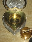 Vtg.  France Evans Cut Crystal & Bronze Heart Shape Table Cigarette Lighter 3x3 — photo 10