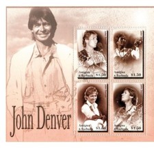 Antigua 2004 - John Denver Folk Music - Sheet of 4 Stamps - Scott #2778 - MNH