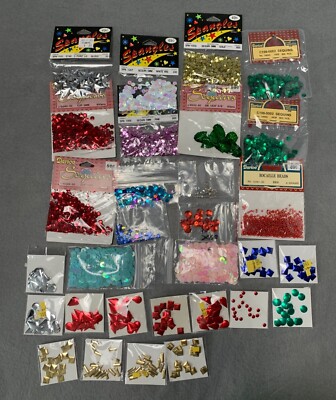 Assorted Craft Sequins & Beads Bags of Sparkle Decorations DIY Projects Arts & C