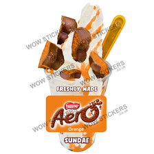 Eiswagen Aufkleber Aero Orange Eisbecher Whippy Eisanh&auml;nger Ladenaufkleber