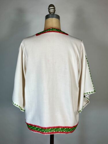 Vintage 1970's-80's Central American/Mexican EMBROIDERED folk shirt top Medium - Picture 5 of 13