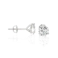 Lab Grown Diamond Stud Earring 1/2 - 2 Ct, 14k Gold (E-F, VS1) 3Prong Screw Back