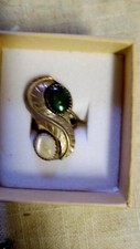Vintage Sterling Silver turquoise and mother of pearl ring size 41/2