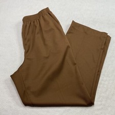 Alfred Dunner Women Pant sz 10 Brown Elastic Waist Mid Rise Straight VINTAGE vtg