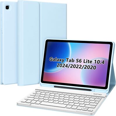 Tastatur Hülle Kompatibel mit Samsung Tab S6 Lite 10.4 Zoll 2024/2022/2020