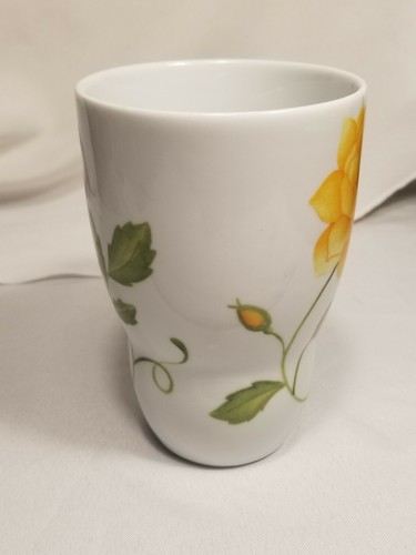 Wesbury Court Lyrical Blooms English Rose Mug 16 oz. White w/Yellow Flowers - Picture 2 of 6