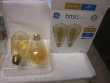 2 GE 60-Watt Amber White ST19 Shape LED Bulbs w/Standard Medium Base 1 twin pack