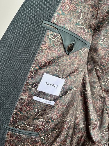 Chaqueta de traje a medida Scopes Harcourt efecto tweed verde Reino Unido 42R nuevo con etiquetas precio de venta sugerido por el fabricante 110 GBP - Imagen 10 de 16