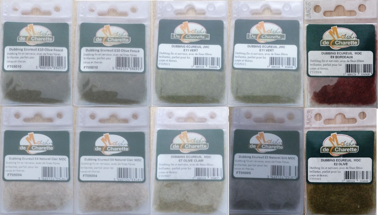 Dubbing d'écureuil JMC poil de montage tactile et ébouriffé fly tying