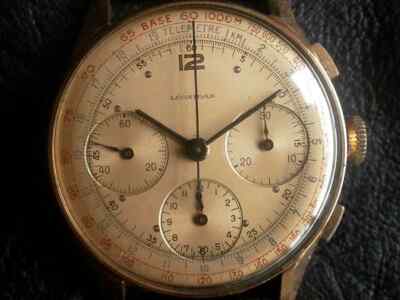 LEONIDAS Leonidas 18K Solid Gold 3 Counter Chronograph Valjoux Cal.71 37mm Men's