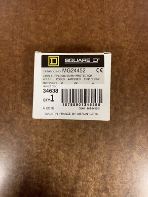 MG24452 Square D C60N Supplementary Protector - Circuit Break 20A, 2P (New)