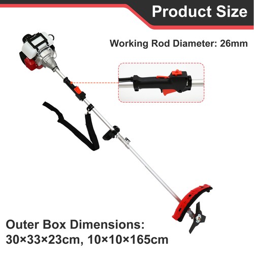 2-in-1 Gas Power Straight Shaft String Grass Trimmer,WeedEater Lawn Mower 16" - Picture 7 of 15