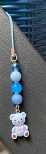 BLUE Cell Phone Charm Strap Dangle TEDDY BEAR iPhone Android Accessory CUTE