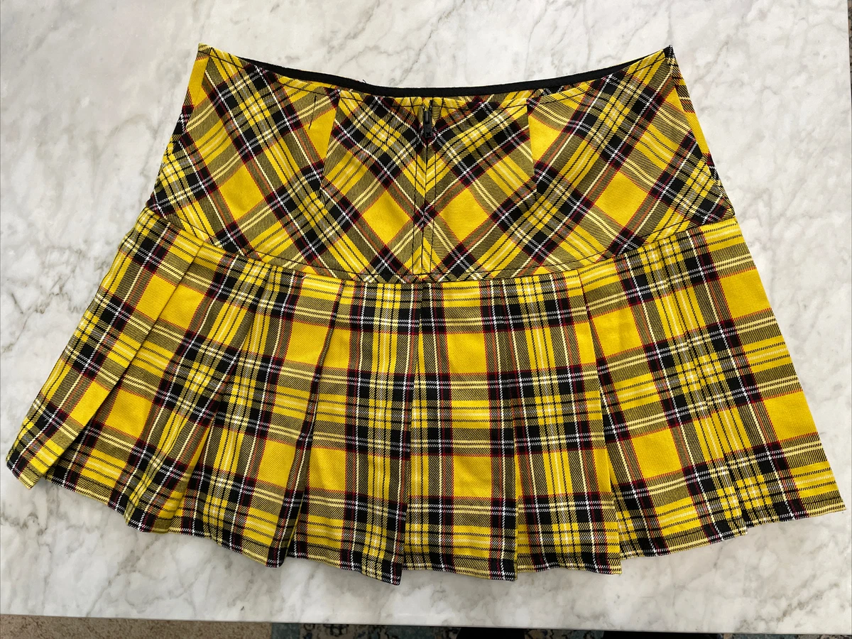 Mustard top plaid skirt