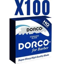 DORCO BLUE STAINLESS SINGLE EDGE RAZOR BLADES HST300 100 BLADES