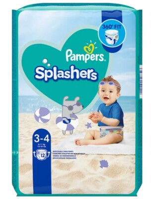 36 Stück Pampers Splashers Badehose 3-4 Größe 6-11 kg 360° Passform Easy Comfort Baby Junge