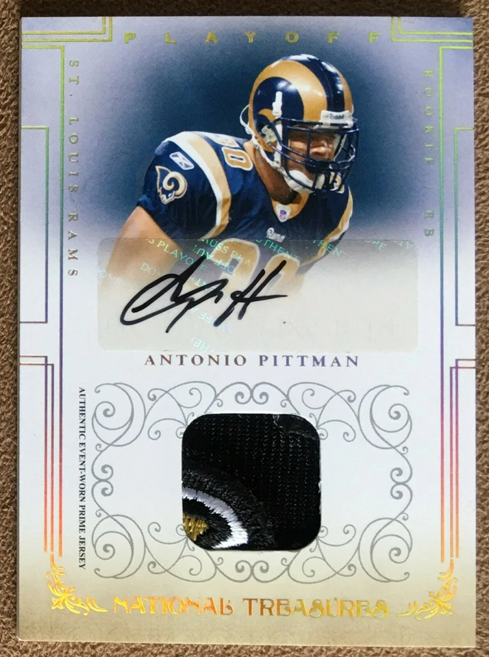 Antonio Pittman 2007 Playoff National Treasures Autograph Patch Gold RC #103 /25 Foto 4 de 4