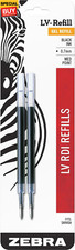 LV-Refill for Gel Ink Pens, Medium Point, 0.7mm, Black Ink Pack of 1, 2 Count T