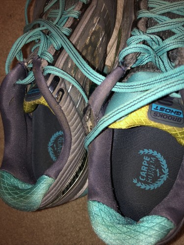 Brooks Womens Ghost 9 1202251B151 Gray Blue Lime Running Shoes Lace Up Size 9 - Picture 5 of 5