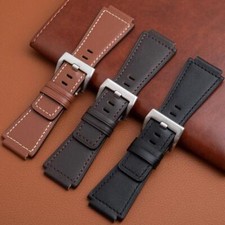 Leather Bracelet  Pin Buckle 24mm Watch Band Strap For Bell Ross BR01 BR03