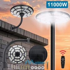 360° Round 11000W Commercial Solar Street Lights Outdoor Dusk-Dawn Super Bright