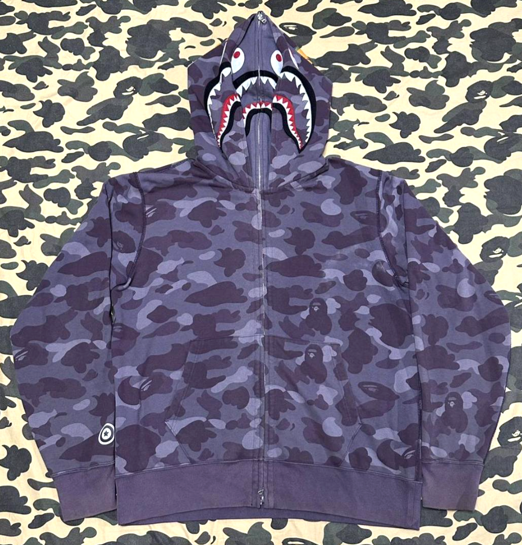 A Bathing Ape BAPE Double Shark Full Zip Hoodie Size XL Used A Bathing Ape BAPE Double Shark Full Zip Hoodie Size XL Used