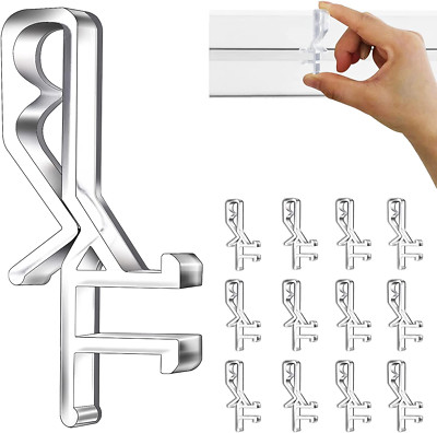 Hidden Channel Valance Clips, 1-7/8Inch Clear Plastic 12 Pieces