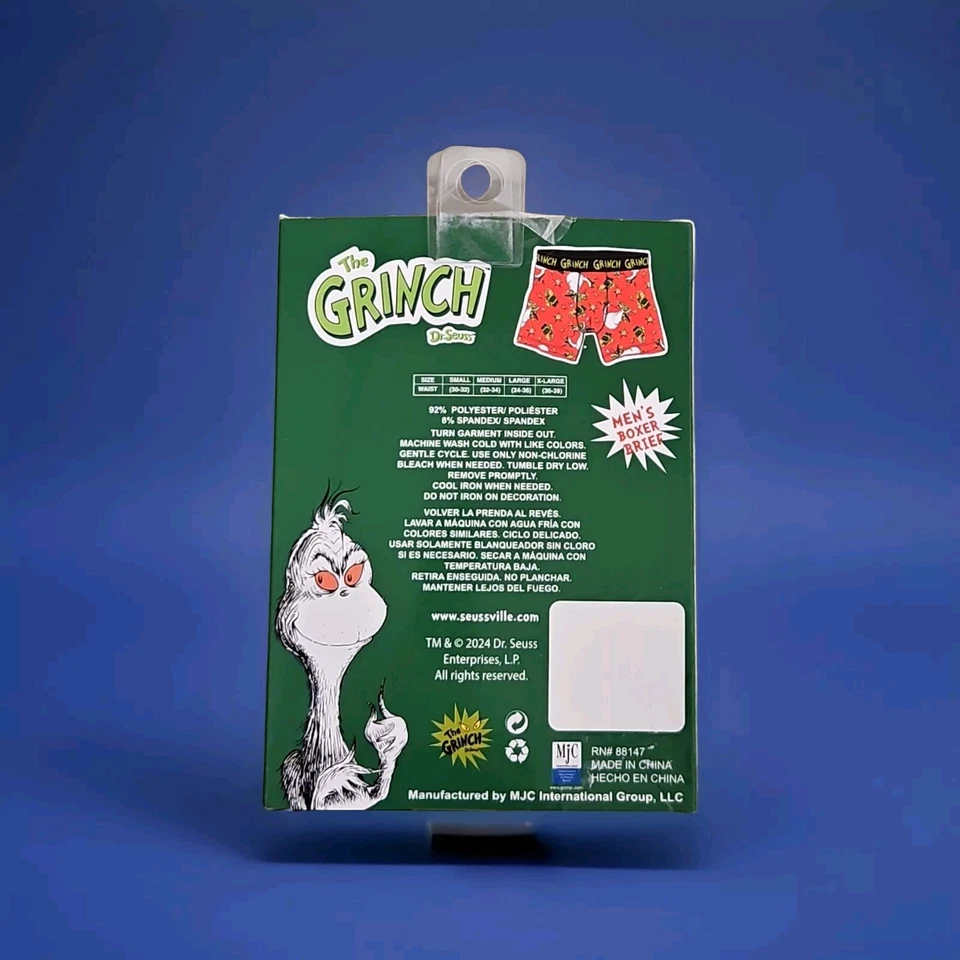 Roupa de dormir masculina Dr. Seuss How The Grinch Stole Christmas Boxer Briefs P nova na caixa - Imagem 2 de 3