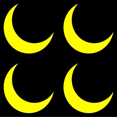 Small moon crescent Symbol Vinyl Decal set of 4 crescent moon