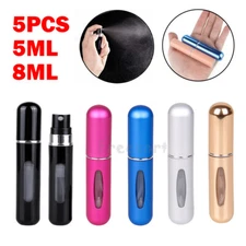 5Pcs Mini Travel Perfume Atomizer Bottle Spray Pump Case Refillable Portable US