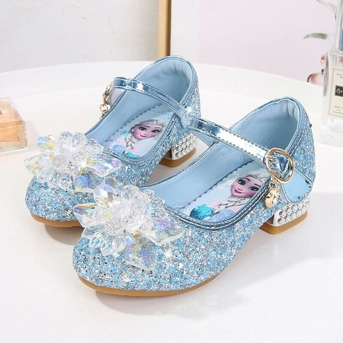 Kids Girls Ice Queen Princess Party Sequins Crystal Glitter Fancy Dress Sandals - Picture 12 of 31
