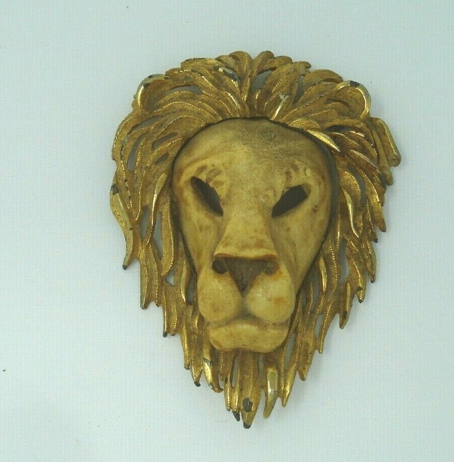 Vintage Luca Razza Large Lion Head Pendant Signed | eBay