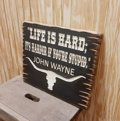 John Wayne/Rustic/Wood/Sign/Cabin/Lodge/Western/Cowgirl/Cowboy/Old West/Man Cave - Picture 5 of 6