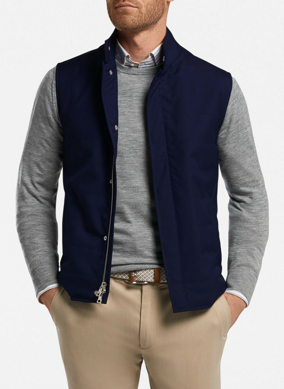 Жилет PETER MILLAR COLLECTION Marina из бархата на молнии темно-синий 100 шерсть размер M 598 54890₽