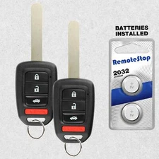2 For 2014 2015 2016 2017 Honda Accord CR-V Civic Uncut Keyless Remote Key Fob