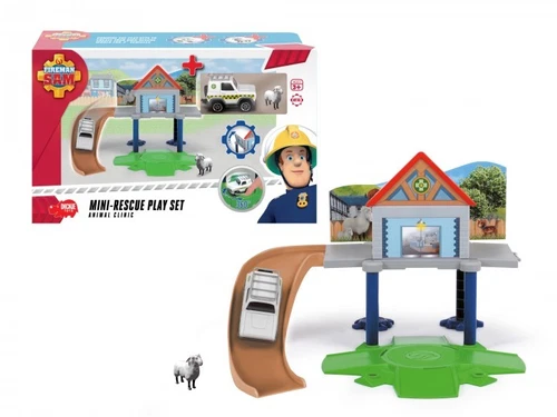 Spieleset Feuerwehrmann Sam mit Haus Rampe Jeep + Zubehör Schaf Tierklinik NEU - Bild 1 von 3