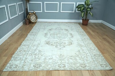 Boho Home Decor Rug, Neutral Area Rug, Muted Green Carpet, 5.94x9.61 ft. H-2152