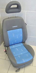 VW LUPO 6X / SITZ Fahrersitz / vorne links / STOFF / anthrazit / blau (XY38)