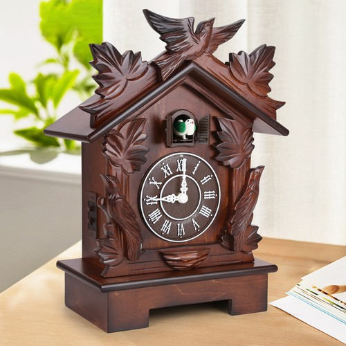Reloj de cuco de madera artesanal de mesa Kendal con decoración de pájaros de la Selva Negra - Imagen 9 de 9